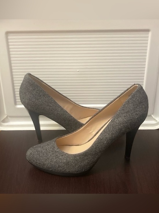Nine West Shoes - Nine West Women's Gray Herringbone Pointed-Toe Heels